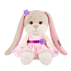 Мягкая игрушка Зайка Лин в Вечернем Платье с Цветком, 25 см, в Коробке