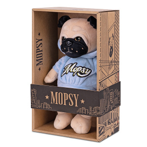 Мягкая Игрушка Мопс Мопси в Худи, 20 см, в Коробке