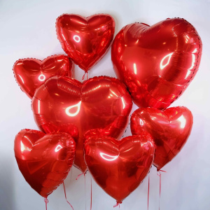 Сет шариков из красных сердец 