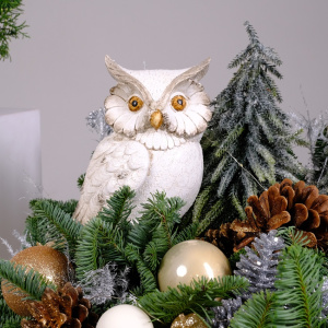 Новогодняя настольная композиция из нобилиса с подсветкой "Золотые мечты Зимы"