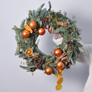 Венок новогодний из нобилиса «Апельсиновый грог»
