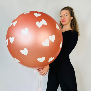 Шар Гигант! Большой воздушный шар с сердечками. Латекс, 90см