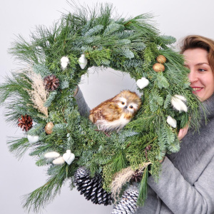 Венок новогодний «Сова из сказки»