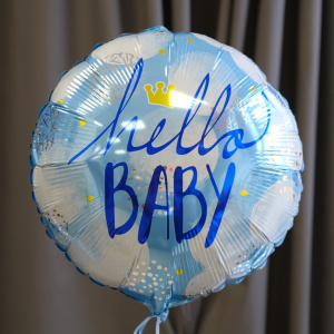 Шар Круг голубой, фольгированный с гелием