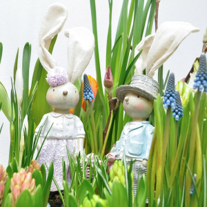 Садик с первоцветами: крокусы, тюльпаны, нарциссы и гиацинты "Зайчата"