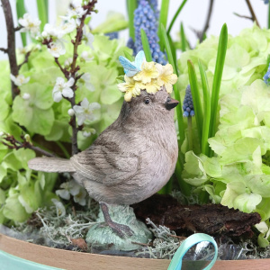 Гортензия, ранункулюсы и мускари в композиции "Цветущий сад"