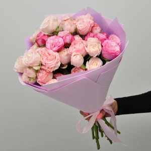 Пионовидная кустовая роза Бомбастик, 9 веток