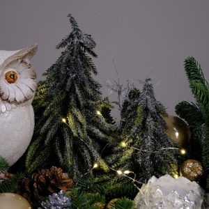 Новогодняя настольная композиция из нобилиса с подсветкой "Золотые мечты Зимы"