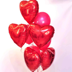 Шарики Сердца! Сет из 10 шаров "Люблю до Луны и обратно!"
