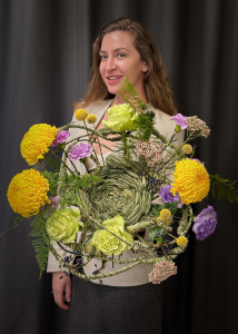 Авторский букет на каркасе ручной работы "Маленький космос"